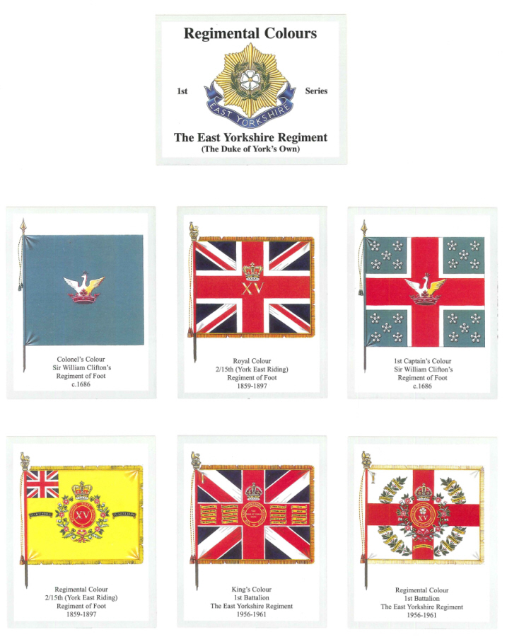 The East Yorkshire Regiment (The Duke of York's Own) 1st Series - 'Regimental Colours' Trade Card Set by David Hunter